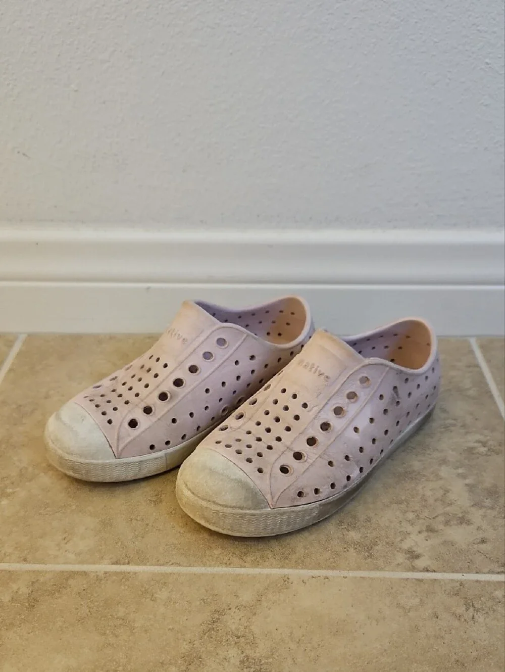 Native Kids Water Shoes in Milk Pink Slip-On